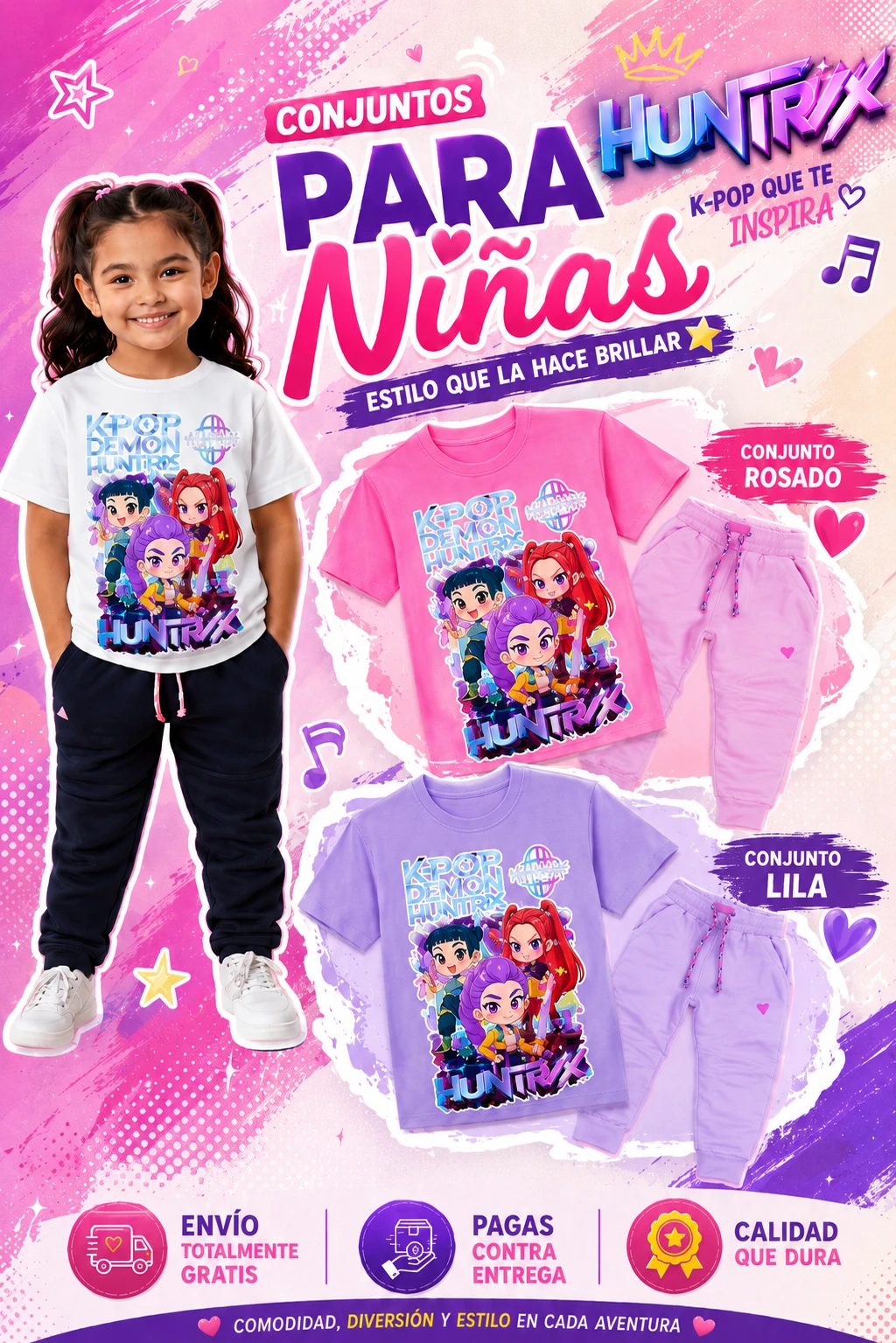 Huntrix K-Pop conjunto infantil
