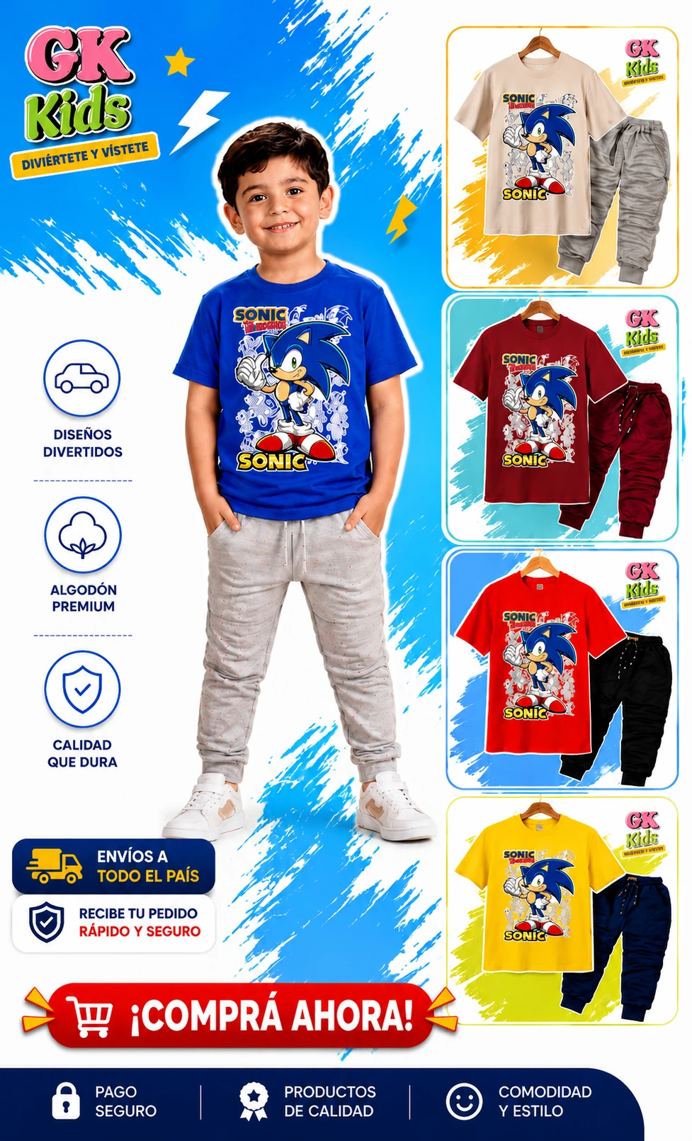Sonic conjunto infantil