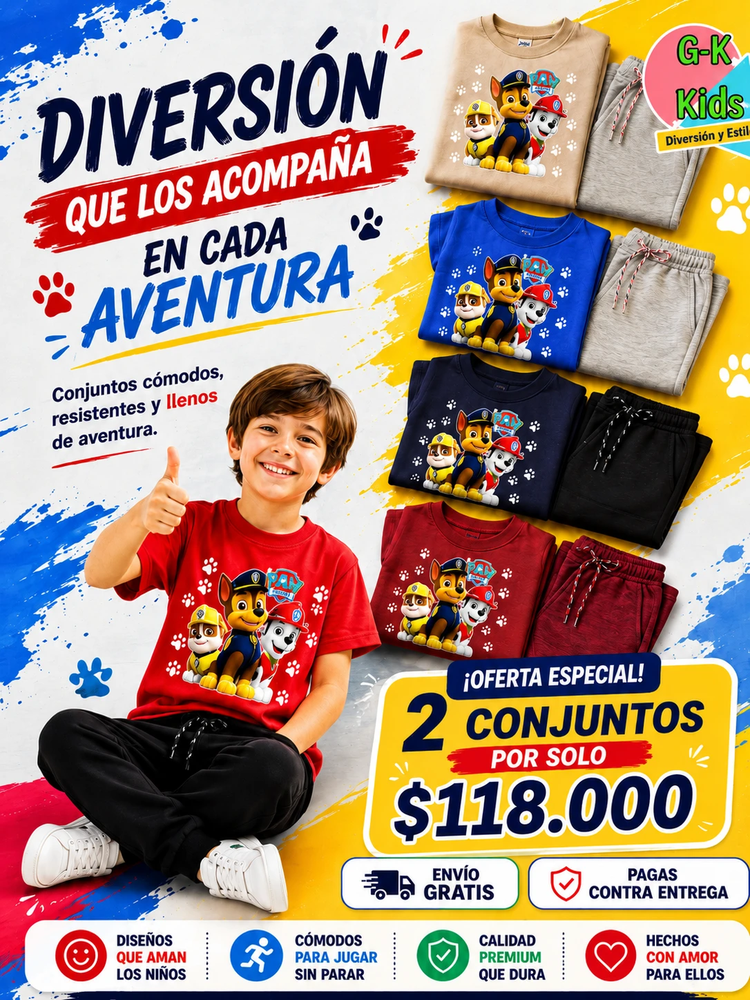Paw Patrol conjunto infantil