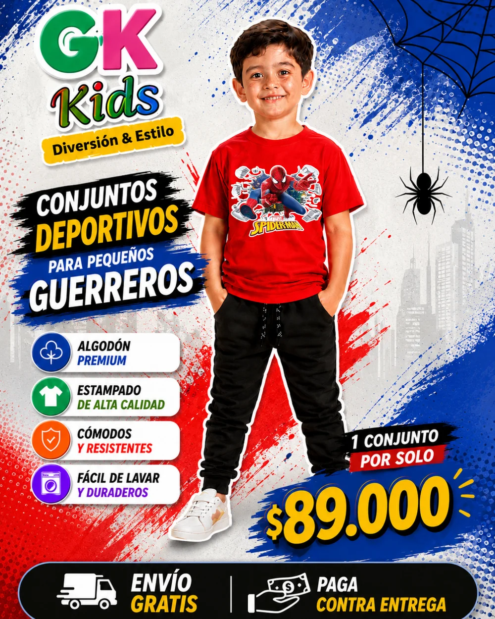 Spiderman conjunto infantil